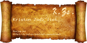 Kriston Zsüliet névjegykártya